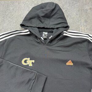 Georgia Tech Yellow Jackets Adidas Hoodie Men 3XL Black White Fleece Pullover